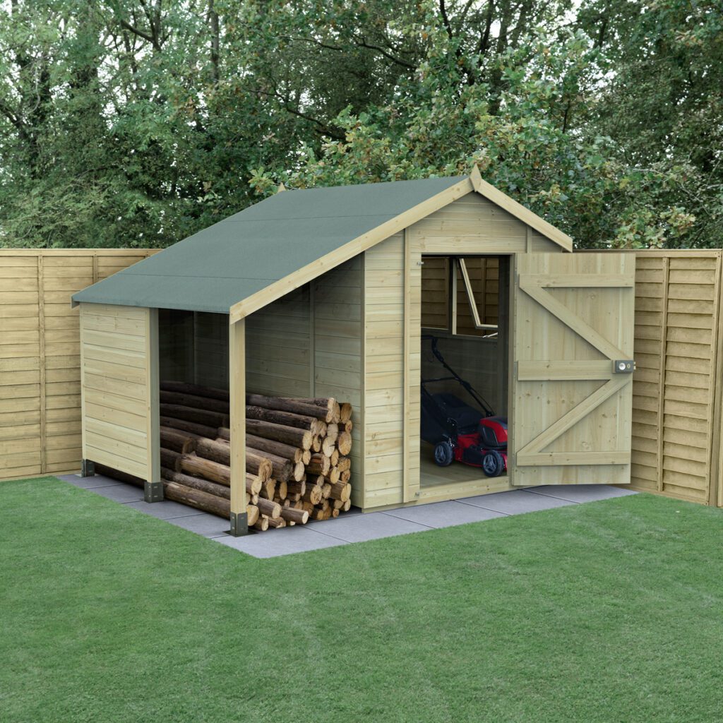 Timberdale 6×8 Apex Shed With Log Store 5013053189252 2